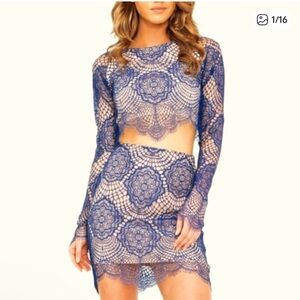 For Love & Lemons matching grace top and skirt.
